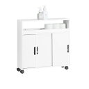 SOBUYトイレ収納ラックトイレ収納トイレラックスリム隙間収納キャスター付き幅70x奥行き20x高さ70CMブラシ収納トイレットペーパーストッカー薄型北欧風おしゃれすきま収納スリムトイレ棚…(3)