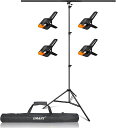 EMART背景スタンドT字背景スタンド150x260cm撮影スタンドグリーンバックスタンド高さ調整可能設置簡単持ち運びと収納に便利撮影用背景、写真スタジオ、生放送、web会議、ビデオ通信、動画…