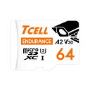 TCELL高耐久台湾製監視カメラ用64GBMICROSDXCメモリカードアダプター付き-A2、USH-IU3、V30、4K、マイクロSDカード、読み込み/書き込み最大100/80MB/秒、フルHDと4KUHDMICROSD