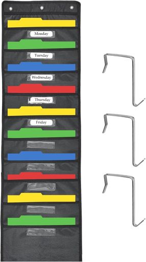 Socpuro書類収納壁掛けポケットa4サイズ10ポケットファイルハンギングフォルダー収納吊り下げ収納ポケ..