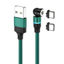 マグネット磁気充電ケーブル1ピンType-C端子着脱式急速充電防塵磁石led通電指示断線防止などType-C機種対応(タイプC端子*2個)(2m)(2)
