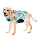 Tinsinペットライフジャケット犬用ジャケットハワイ風犬用ライフジャケット小型犬中型犬大型犬背中の持ち手付き水遊び調節可能着脱が簡単水泳救命胴衣高密度ハンドル付き浮力犬の安全…