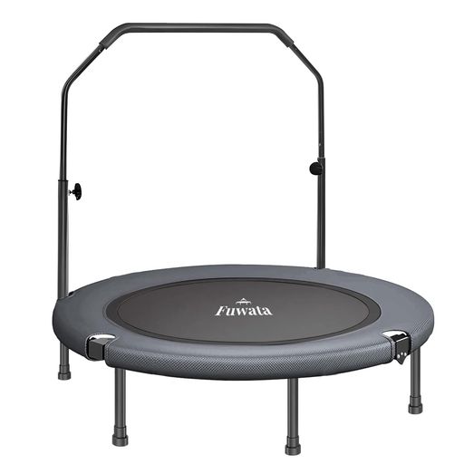 Fuwataトランポリン手摺付き室内用大人用子供用大型102cm耐荷重150kg静音折りたたみダイエット家庭用6..