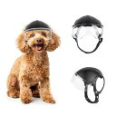 Enjoying犬ヘルメット小型犬モーターサイクルヘルメット、耳穴付き、日よけや防風、防砂機能を備え、7.5~12.5kg犬のライディングに適しています