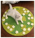 HomiePettie猫用爪とぎマット人とペット共用高密度天然植物剣麻製猫おもちゃ家庭用カーペット小戸型使用家具とソファの保護屑が出にくい田舎風花柄デザインレトロファッションテディフ…