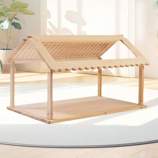 kilogorge木製ハムスターケージ&モルモット、小動物ペット用のパノラマ透明ハリネズミケージ、(55*30*32CM)、前面透明パネルが全開で掃除しやすい