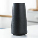 花瓶フラワーベース花器セラミックホワイトブラックおしゃれ北欧陶器生け花インテリア家の装飾(ブラック-大きい(高さ:22cm))