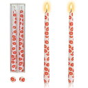 2個手作りテーパーキャンドルカラーパターンろうそくスパイラルキャンドルロウソクホーム飾り/結婚式/パーティー/クリスマス装飾ロマンチックな雰囲気作り蝋燭(#8Lips)