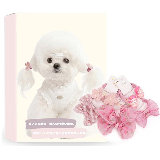 BIANHUAN 犬 ヘアゴム リボン ゴム 10個セット ヘアアクセサリー お出掛け ペット ...