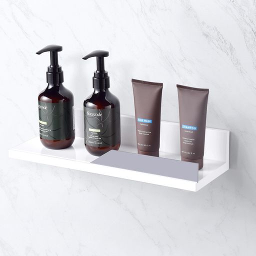 JOMOLAウォールシェルフ壁掛け棚壁面収納ラック棚白プラスチックフローティングシェルフ壁掛け収納棚飾り棚浴室ラックインテリア雑貨リビングトイレ寝室装飾収納約W38XD13XH7cm