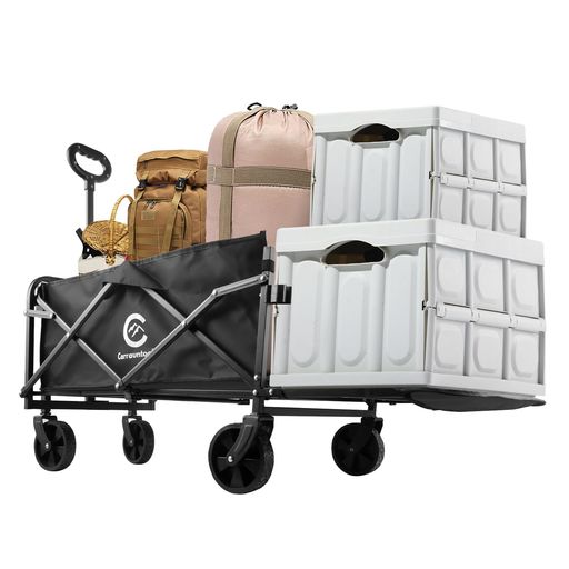 Carrauntoohillアウトドアワゴン【後部展開可】100L大容量輕量折りたたみキャリーカート耐荷重150KGキ..