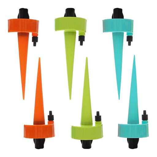 自動給水器植物の水やりじょうろ植物の水やりが簡単オレンジグリーンブルー自動給水器は家庭菜園や盆栽に最適水分量調整機能搭載目詰まりしにくい設置簡単省力化(6個セット)