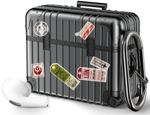 CAGOSforAirPodsProケース(2022/2019)エアーポッツプロカバーTPU+PC保護ケースキャリーデザイン分離式おしゃれカラビナ付き磁気ロック...