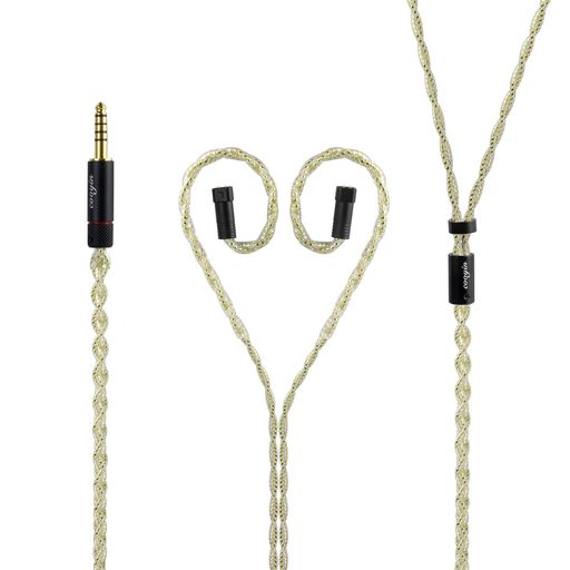 cooyin cyxj qdc リケーブル 2Pin ケーブル イヤホン 4芯 金メッキ単結晶銀 ZAX・A...