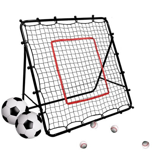 OKAYESサッカーリバウンドネット折畳みポータブル室内屋外練習子供大人ミニゴールリバウンダー120cmx120cm