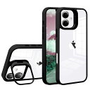 JOOBOYスマホケース対応iPhone16ケースクリア透明レンズスタンド付きスタンド機能レンズカバー付きPC背面+TPUバンパーおしゃれ耐衝撃ストラップホール付きアイフォン16携帯電話ケース(黒16)