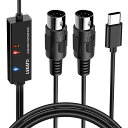 MIDIケーブルUSBインターフェースケーブルキーボード5PIN-DINLEKATO電子楽器とPC簡単接続変換ケーブル高伝送効率1.98M(TYPE-C)(2)