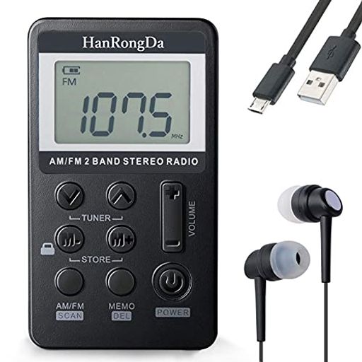HANRONGDAポケットラジオ小型名刺サイズワイドFM対応/FM/AMステレオ対応充電式高感度受信58局メモリーミュートとキーロック機能ジョギングウォーキング通勤防災旅行に最適日本語説明書付… HANRONGDAポケットラジオ小型名刺サイズワイドFM対応/FM/AMステレオ対応充電式高感度受信58局メモリーミュートとキーロック機能ジョギングウォーキング通勤防災旅行に最適日本語説明書付…