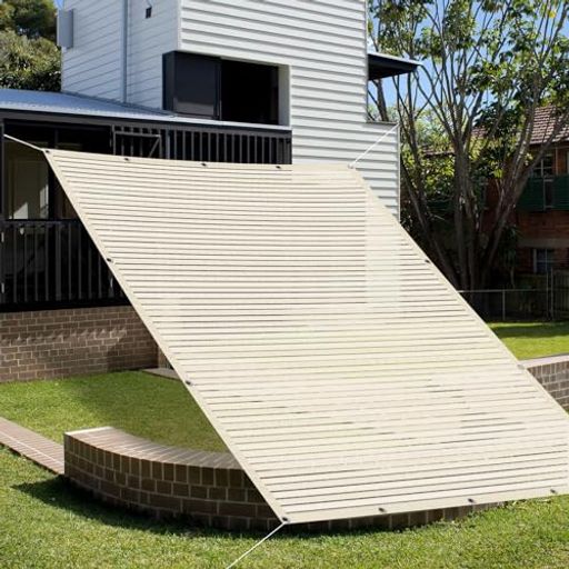 SUNNYGUARD日除けシェード屋外1.8x1.8mアイボリー透かし編みサンシェードオーニグひよけシェードベラン..