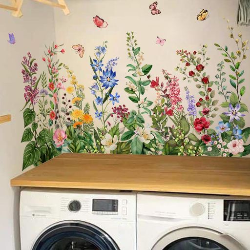 ウォールステッカー おしゃれ はがせる 植物 花 蝶ウォールシール 壁にはるシール 飾り wall paper decorations for living room bedroom 壁紙