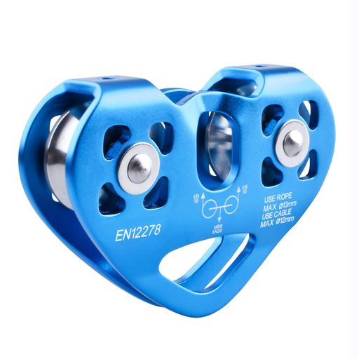 Azarxis30kNマイクロプーリークライミングプーリーダブルベアリングローププーリーマイクロダブルプーリーリギングレスキュー登山運搬輸送用