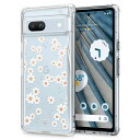 【CYRILL】bySpigenGooglePixel7aクリア花柄ケースTPU半透明ソフトPCケース花ストラップホール付き高弾性耐久性軽量耐衝撃カメラ保護薄型ワイヤレス充電Qi充電ほこりなし