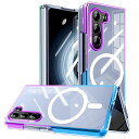 GalaxyZFold5用ケースクリアMagnetic対応SC-55D/SCG22用ケース薄型グラデーション色ケース軽量tpu+PC耐衝撃スマホケース透明米軍MIL規格取得マグネット搭載ワイヤレス充電対応