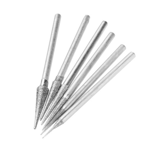 製品名:ダイヤモンド 研磨ヘッド 素材:電気メッキダイヤモンド+金属 仕様:シャンク径:2.35mm(3/32インチ)。 全長:40-45mm(1.57-1.77インチ)。 粒度:200#。 ヘッド径:1 / 1.5 / 2 / 2.5 / 3 / 4mm(0.04 / 0.06 / 0.08 / 0.1 / 0.12 / 0.15インチ)。 タイプ:円錐 カラー :シルバー ガラス、翡翠、固定砥粒、硬質物の彫刻に主に使用される金型研削、研削内孔、電動研削盤、彫刻機、電気機械支持組立に適しています。