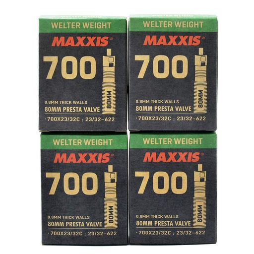 MaxxisWelterWeight700x23-32C80mmBikeInnerTubePrestaFV4PackSTB2214-4