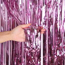 「2個セット」Augsionタッセルカーテンキラキラ背景華やかな金属感明るい光沢誕生日飾り付け100cm*200cmパーティー装飾小道具誕生日結婚式用パーティー...
