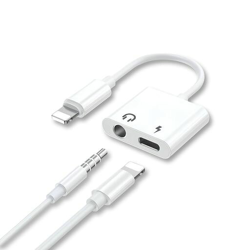 MFi認証 Lightning二合一アダプタ3.5mmオーディオ 充電同時音楽 30W高速充電 iPad/iPhone14/13/12/11対応