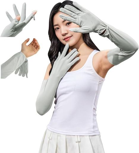 雪の結晶️【接触冷感でひんやり】ひんやり冷たい接触冷感のアームカバー。肌に触れた瞬間にひんやり感じる、接触冷感素材を使用しています。汗や水にぬれると気化熱がはたらき、よりひんやり。肌に触れたときの温度が約 3〜5°Cも下がったように感じられます。T シャツと合わせるだけで、腕全体を手軽に紫外線から守れます。夏のお出かけにぴったりの必須アイテムです。 晴れマーク️【UPF50+ &amp;UV カット 99%】一度使えばその違いがわかります。業界トップレベルの UPF50+、そして紫外線カット率はなんと 99% 以上。さっと着けるだけで、しっかり UV カットがかないます。両腕をしっかり日焼けから守るため、UV カット率 99% 以上の機能性素材を使用。さらに紫外線吸収剤加工を施し、強い日差しから腕をしっかりプロテクトします。 🧼【抗菌消臭&amp;ストレッチフィット】イヤなニオイを抑える抗菌防臭加工済み。汗をかきやすいスポーツシーンや長時間の着用でも、ニオイが気になりません。伸縮性がとてもよく、肌にぴったりフィット。ひじの曲げ伸ばしもスムーズで、動きやすさもバツグンです。ずれ落ちにくい設計なので、ストレスフリーで快適に着用いただけます。