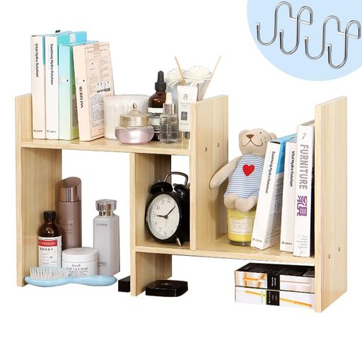 BHCanaeデスク上置き棚卓上収納木製卓上ラック小物入れデスク上収納ラック多種組み立て方式自由自在伸縮可本収納こものいれ収納オフィスほんだな収納棚絵本棚【日本語取付説明書付属…