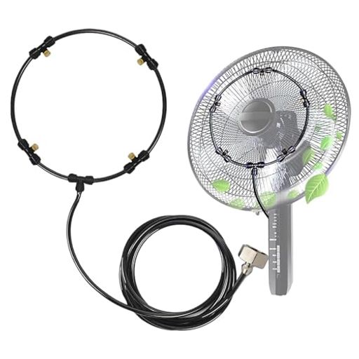 ミスト扇風機屋外クールシャワー散水用具霧吹きガーデニングシャワーファンキット冷却システム、対策夏..