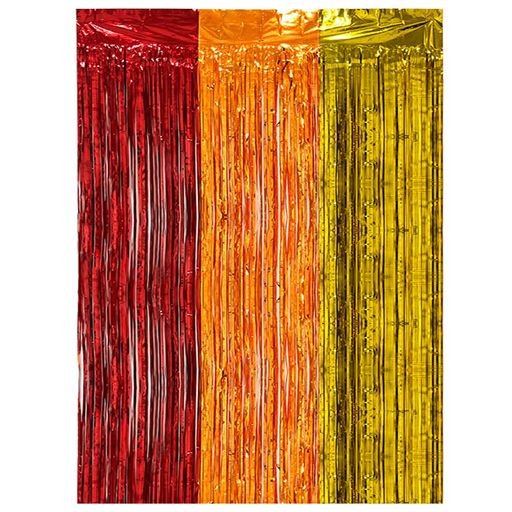 「2個セット」Augsionタッセルカーテンキラキラ背景華やかな金属感明るい光沢誕生日飾り付け100cm*200c..