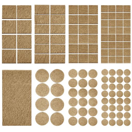 PureSino家具保護パッドフェルト家具パッド家具傷防止3Mテープ採用129個床傷防止フェルトパッド家具脚粘着性テーブル保護床保護5mmセルフ粘着自由裁断取付簡単騒音防止(ブラウン)