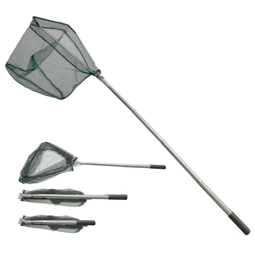 玉網ラバーランディングネット魚網ステンレス鋼材質タモ網三角型伸縮折りたたみ155cm超軽量コンパクト..