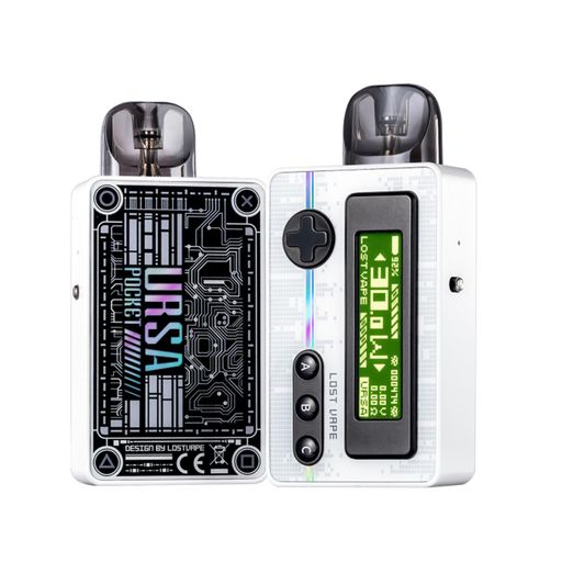 Lost Vape Ursa Pocket Pod Kitは、レトロかつサイバーパンクなスタイルを徹底的に実装しています。レトロなスタイルと懐かしい旧世代系ゲームが組み込まれた、入手可能な唯一のゲームができるポッドデバイスです。 最上級の喫煙体験を提供しながら、ゲームをしましょう。 ゲームパッドスタイルの起動ボタンにより、ゲームの雰囲気たっぷり!さらに、バーチャルペット、スロットマシン、パフカウント試合という3種類の旧世代系ゲームを1.7インチのスクリーンで楽しむことができます!べイプしたりゲームしたりする 5-30Wの範囲で出力調整が可能で、より純粋なMTLべイプ体験が可能になります。スライドで無段階なエアフロー調整して、お好みの煙量を選んで自由に楽しめます。1.7インチOLEDスクリーンを搭載して、電力やパワーなどのパラメーターをリアルタイムで表示し、初心者に優しいだけでなく、上級者がも簡単に好みの設定に調整することができます。 URSAカートリッジを採用し、コイルの寿命が 50% 長くなり、フレーバーブーストが 50% 強くなります。