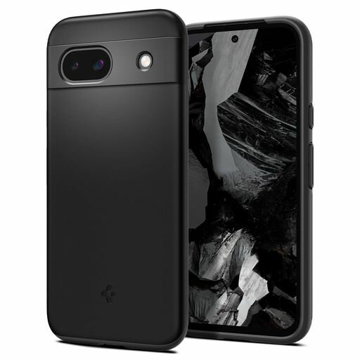 SpigenGooglePixel8aケース27g薄型耐衝撃軽量さらさら米軍MIL規格取得2重構造レンズ保護指紋防止擦り傷防止マット仕上げワイヤレス充電対応シン・フィットACS07256(ブラック)