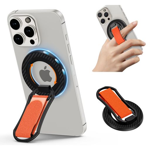 乐天商城 - ChrisPowスマホリングMagSafeリング片面マグネットリング【ナイロンストラップ+超強磁力+180°折り畳み+360度回転+横/縦置き】携帯リングスマホスタンドマグセーフリング磁石マグネットリン…