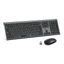 ICLEVERキーボードワイヤレスキーボードマウスセット日本語JIS配列静音超薄型TYPEC充電式フルサイズテンキー付きマウス3段調節可能DPI無線2.4GパソコンPCWINDOWS/MAC対応IC-BK23COMBO