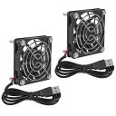 2PCS60mmUSBボールブラシレス冷却ファンDC5V冷却ファン601560x60x15mmミニUSBコンピューターPCケースファンUSBコネクタスルースメタルグリルカバースモールアプライアンスシリーズ