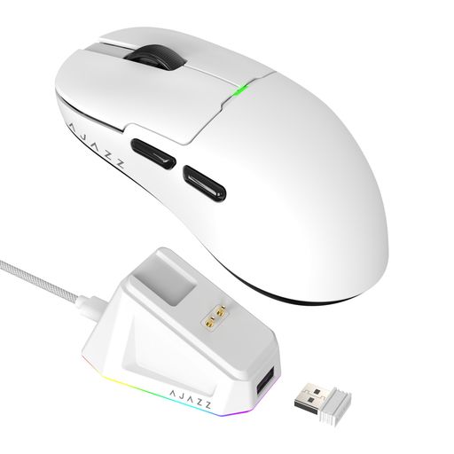 A.JAZZ X ATTACK SHARK AJ159P ゲーミングマウス56G超軽量 ワイヤレス2.4G/USB TYPE-C コスパマウス PAW3395センサー26000DPI DIY 持ち運びに便利 左右対称人間工学 PC/MAC対応