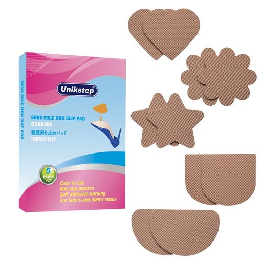 UNIKSTEP5ペアの靴底滑り止めパッド星形、花形、ハート形、ヒール形、半円形靴底の保護と滑り止めアク..