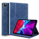 GEXMILケースIPADPRO11インチ4/3/2/1世代通用(2022/2021/2020/2018)高級レザー製耐衝撃性軽量防指紋防滑オートスリープ/ウェイクアジャスタブルスタンドブルー(2)