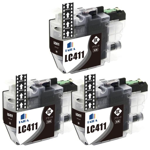 乐天商城 - LC411BKLC-411ブラザーインクカートリッジLC411DCP-J926NMFC-J904NMFC-J739DNMFC-J939DNブラック互換インク(LC411BK-3PKTAIDA製)