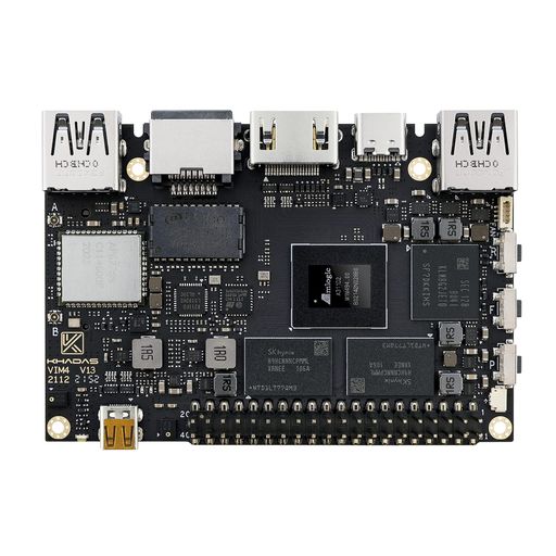 KHADAS NEW VIM4 AMLOGIC A311D2 3.2TOPS NPU¢󥰥ܡɥԥ塼 SBC 4K UI HD...
