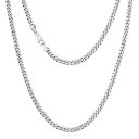 KRKC&COネックレスチェーン男女兼用人気喜平2面カット幅5mmステンレス316L金属アレルギー対応アクセサリーメンズ/レディース用プレゼントギフト(シルバー...