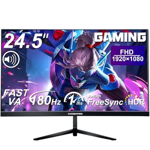 XUNDEFINED24.5インチゲーミングモニター180Hz1ms高速応答フルHD(1920x1080)非光沢VAパネル超薄型ディスプレイスピーカー内蔵100%sRGB3500:1高コントラストHDR10Adaptive XUNDEFINED24.5インチゲーミングモニター180Hz1ms高速応答フルHD(1920x1080)非光沢VAパネル超薄型ディスプレイスピーカー内蔵100%sRGB3500:1高コントラストHDR10Adaptive