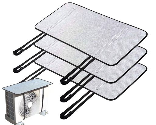 3枚入りエアコン室外機カバー80x40cm厚み6mm両面アルミ日よけ雨よけ簡単取り付け断熱日差し板省エネ